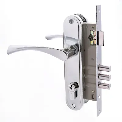 Замок АЛЛЮР врезной с ручкой 103/3 СР (хром)