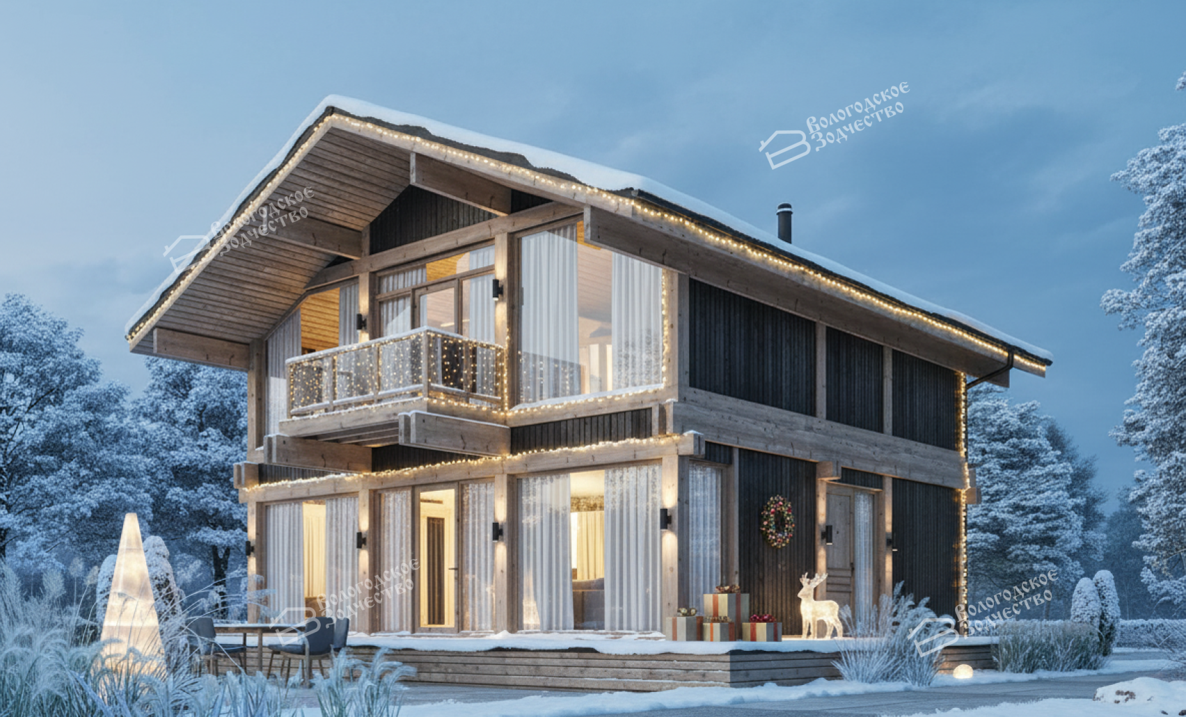 Дом из бруса Фахверк VZ-552