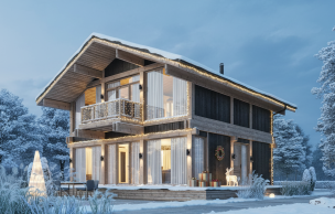 Дом из бруса Фахверк VZ-552