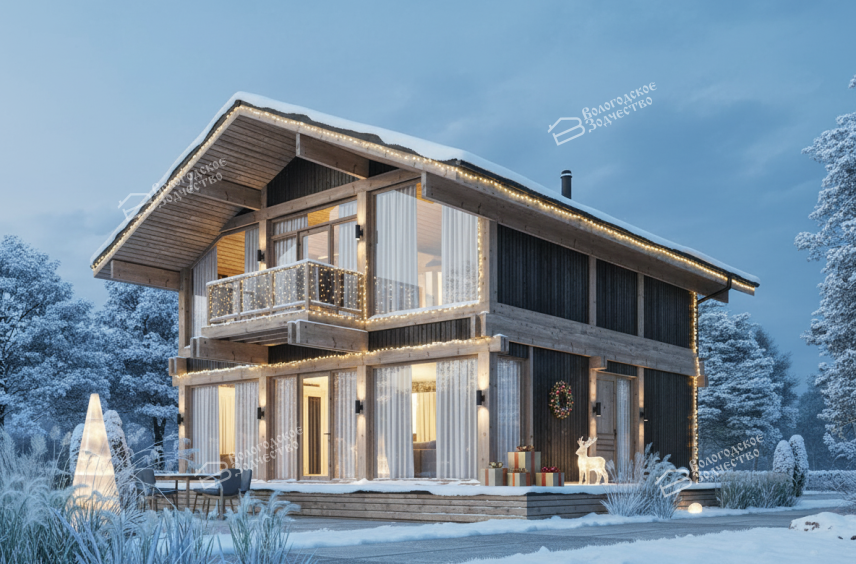 Дом из бруса Фахверк VZ-552