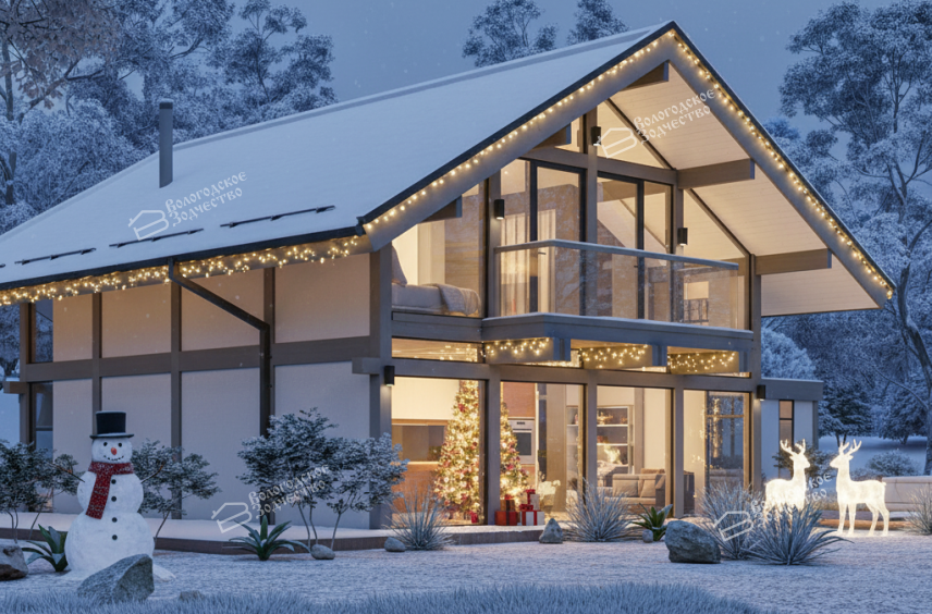 Дом из бруса Фахверк VZ-545 