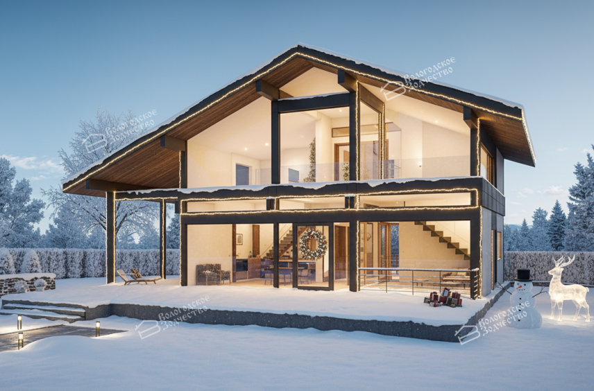 Дом из бруса Фахверк VZ-557