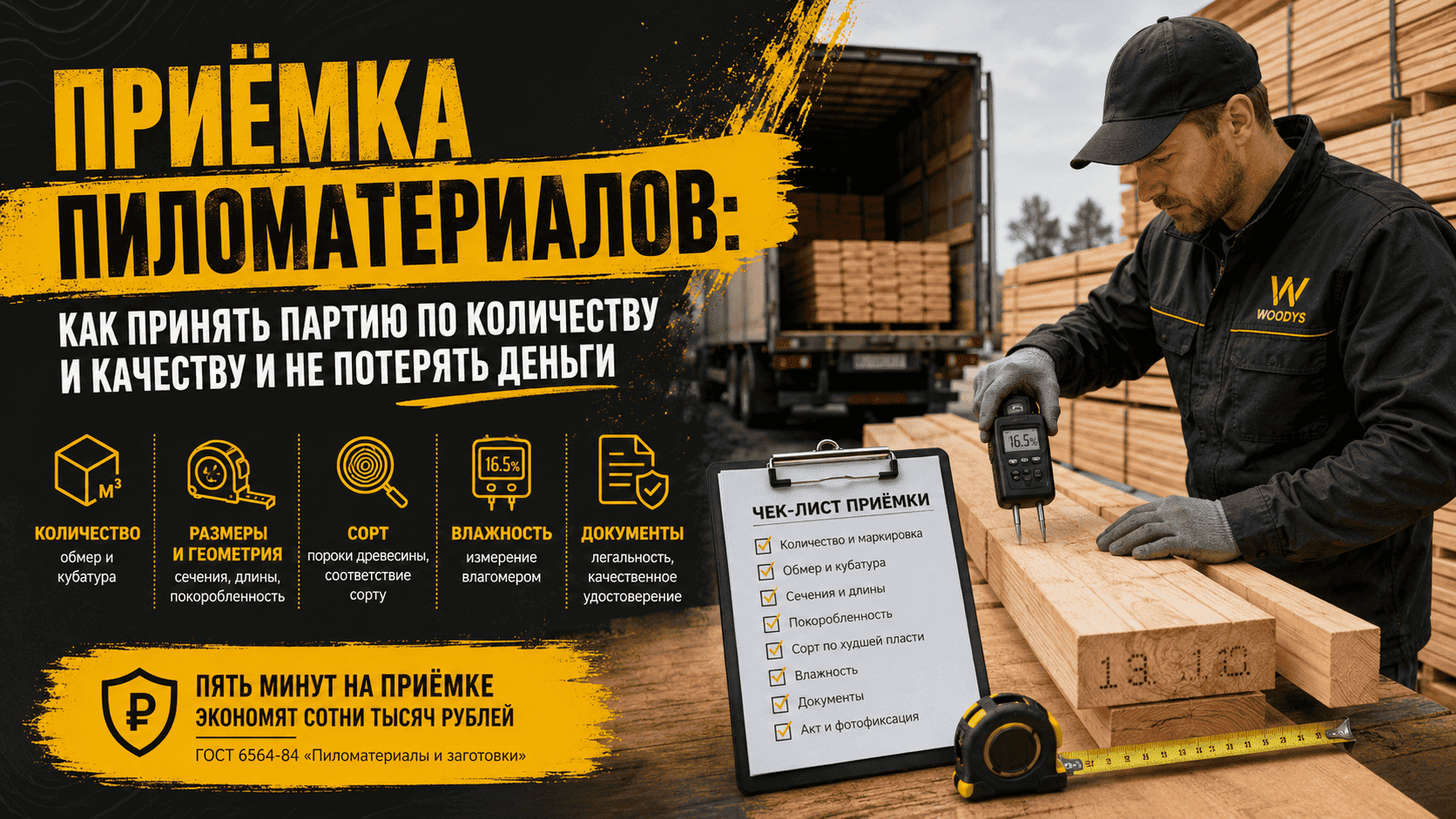 Приёмка пиломатериалов: как принять партию по количеству и качеству и не потерять деньги