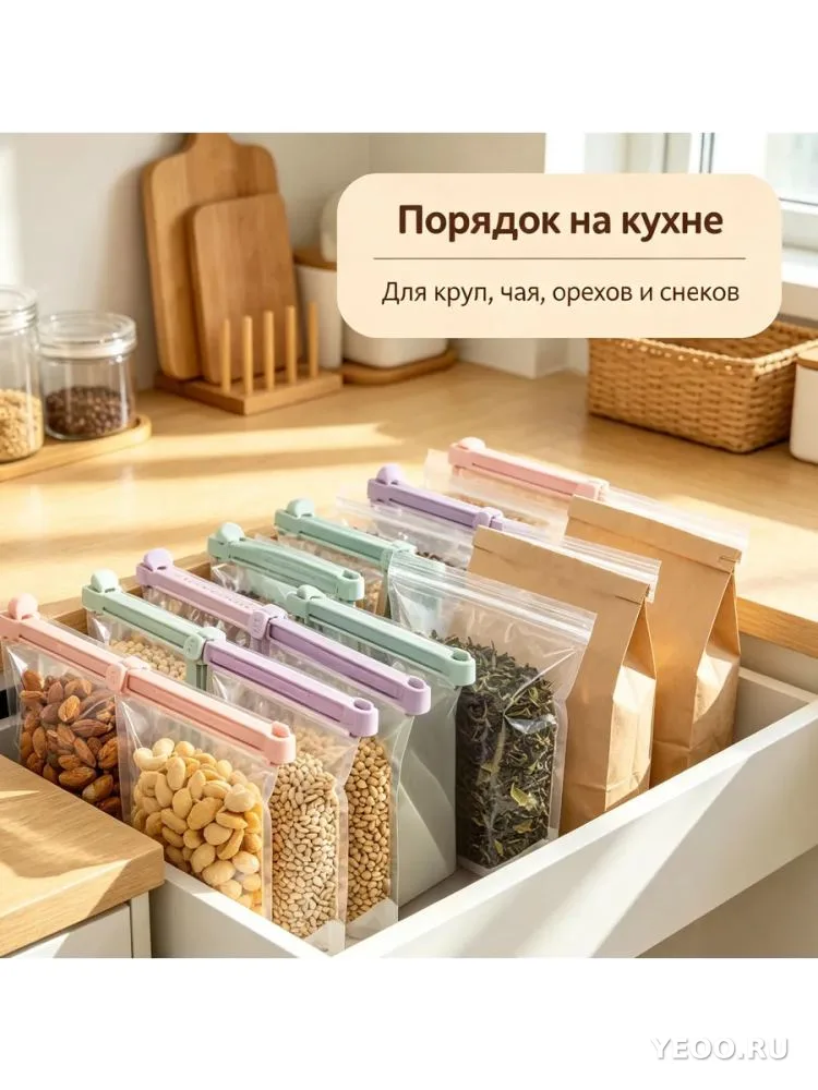 Зажимы для пакетов 4шт