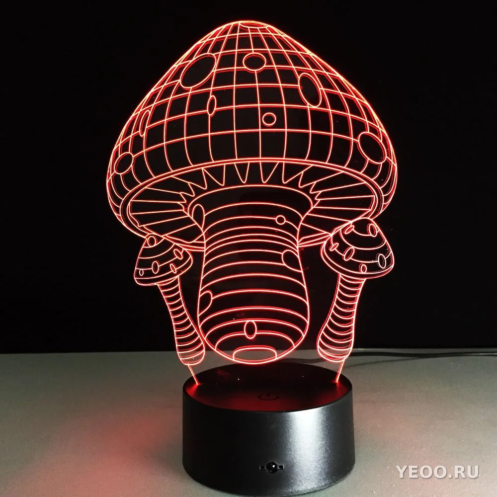 Светильник ночник на подставке грибы