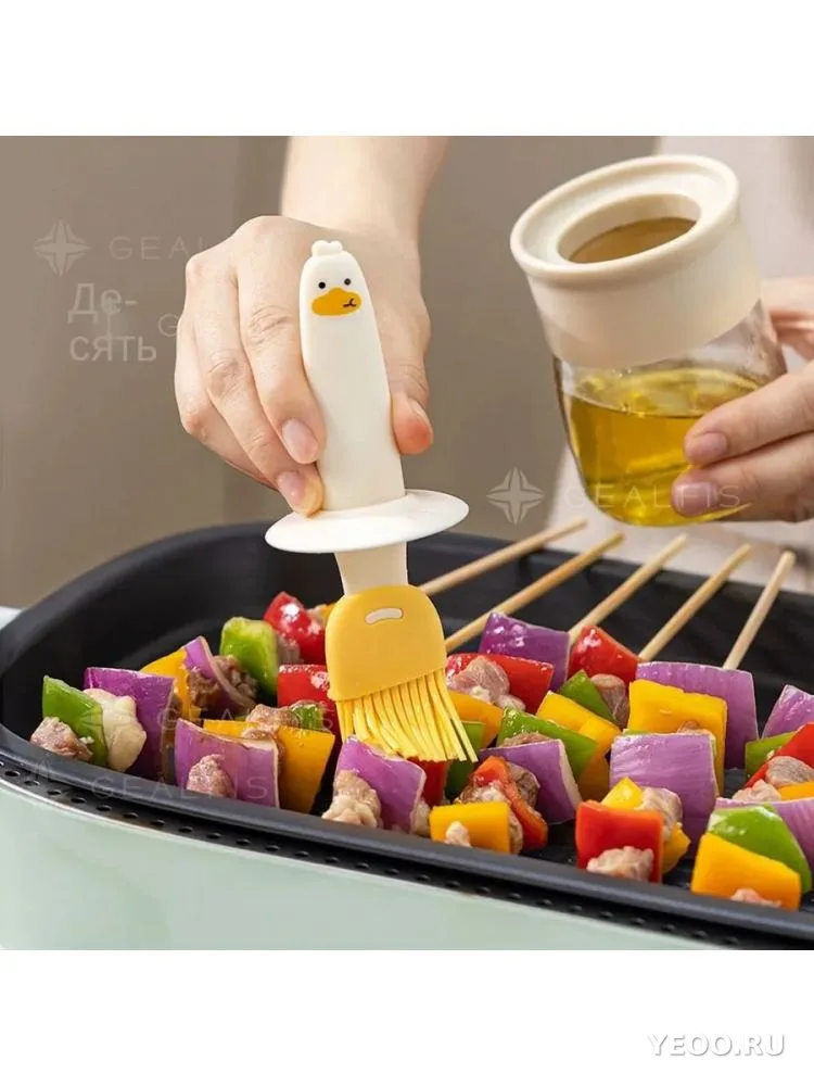 Кулинарная кисть с ёмкостью, жёлтая