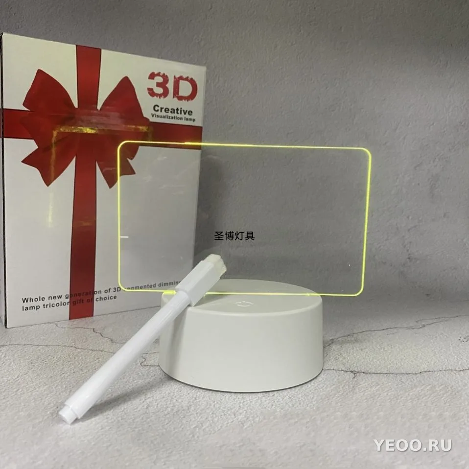 Художественный ночник прямоуг, с маркером от usb, один цвет