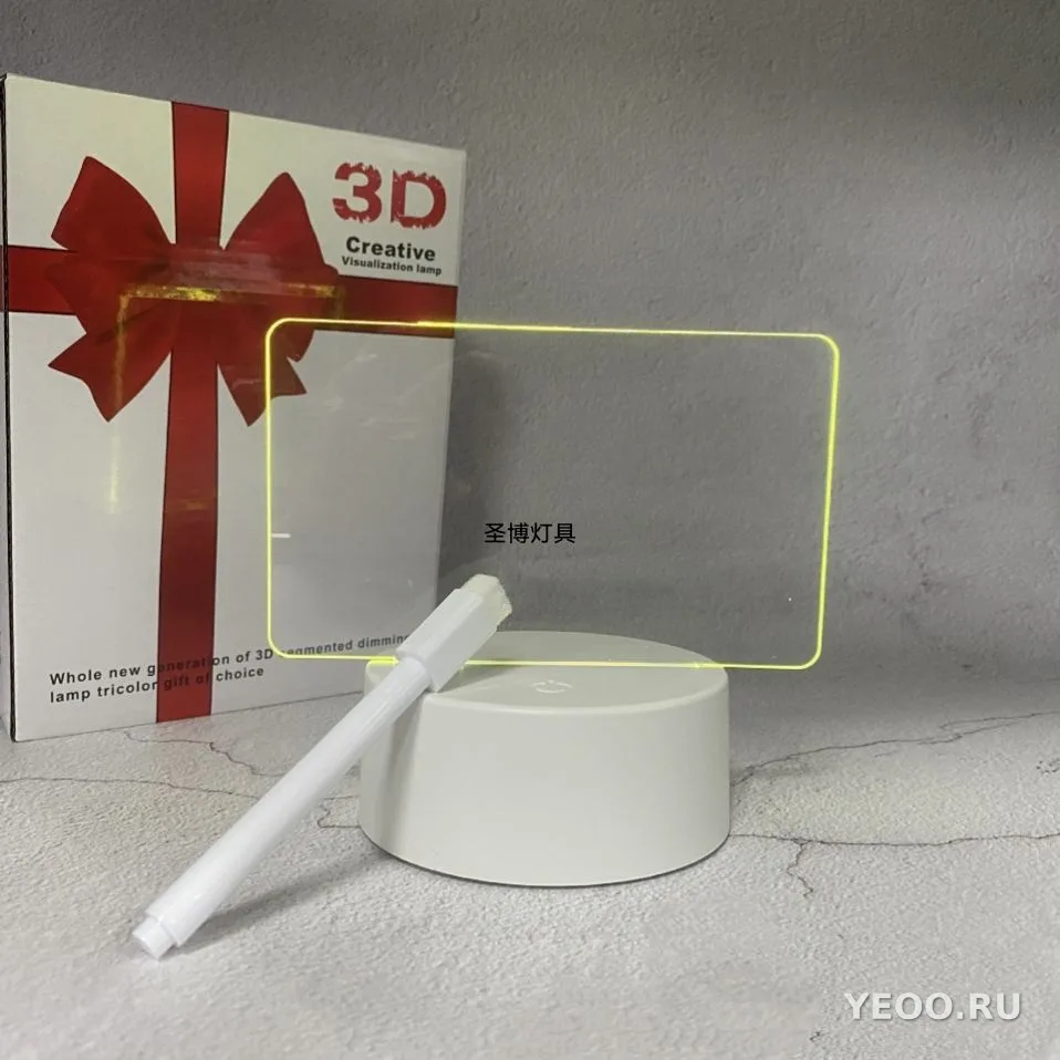 Художественный ночник прямоуг, с маркером от usb, один цвет
