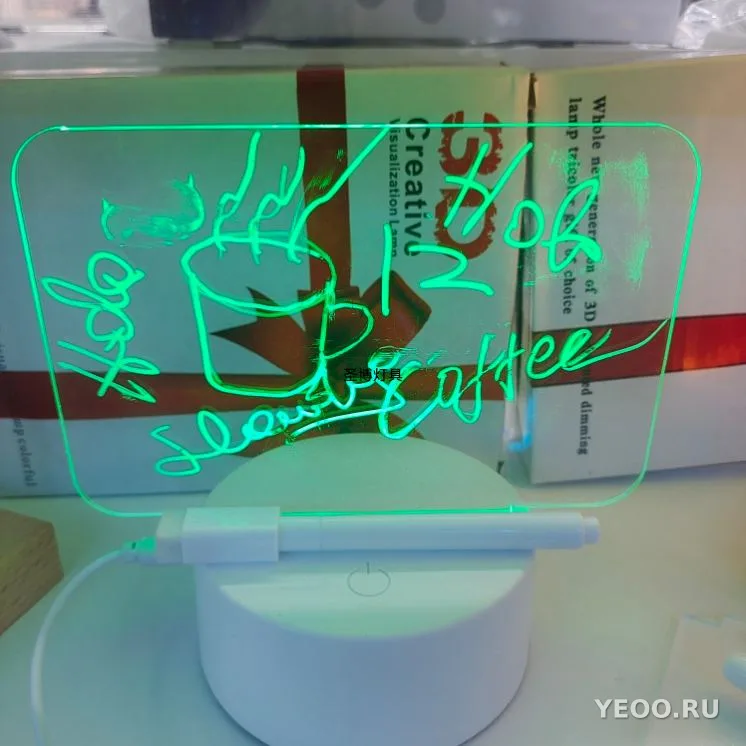 Художественный ночник прямоуг, с маркером от usb, 9видов св