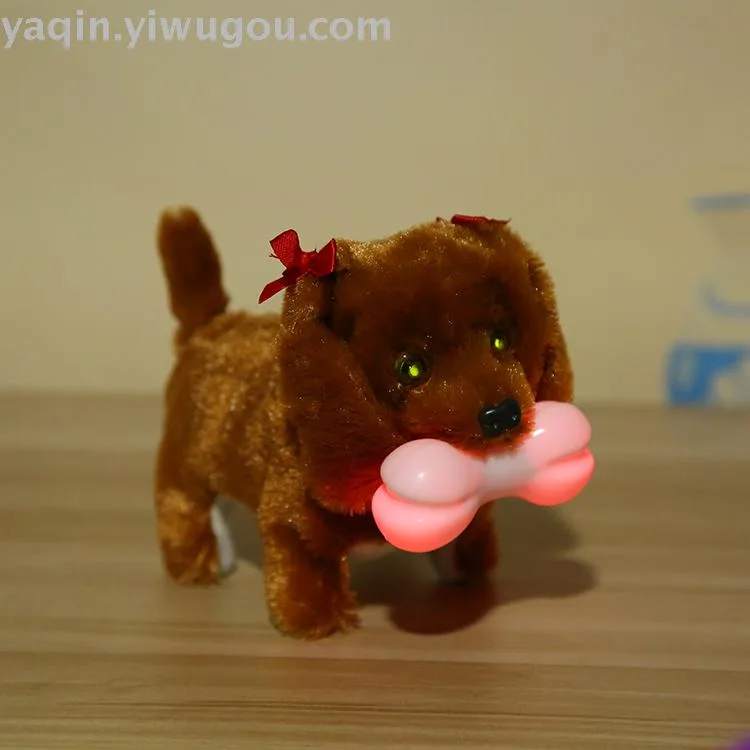 Интерактивная собачка с косточкой и подсветкой