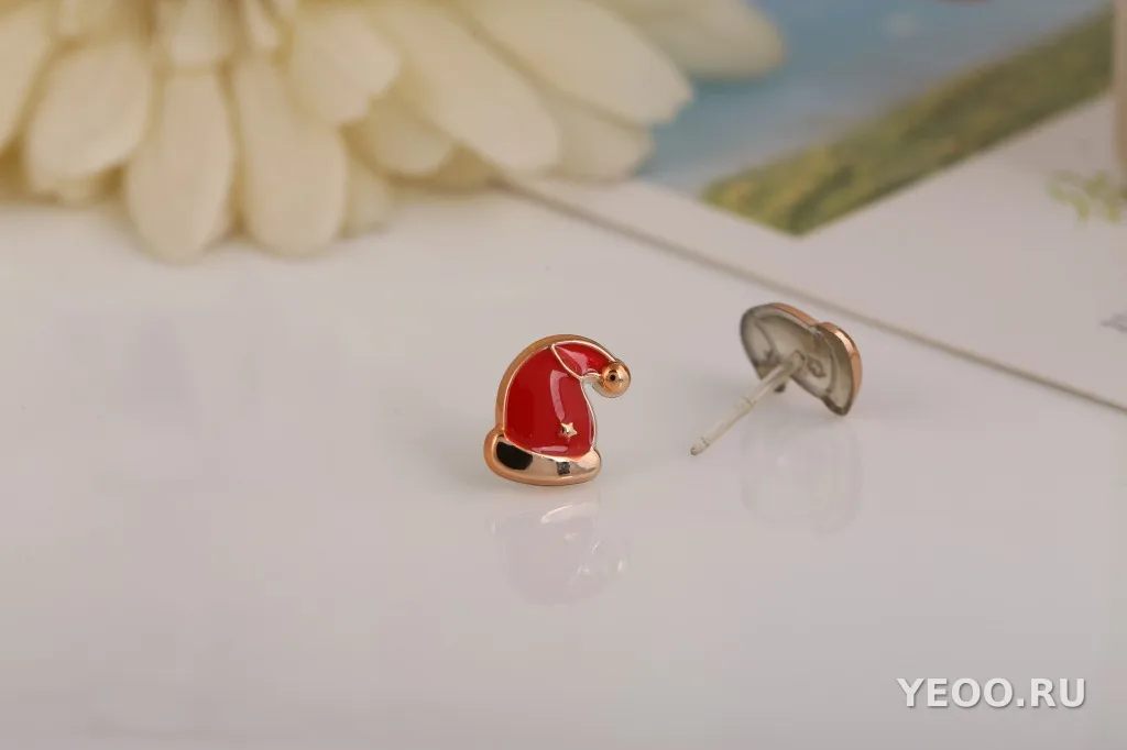 Серьги-гвоздики в корейском стиле, рождественская серия, гипоаллергенные