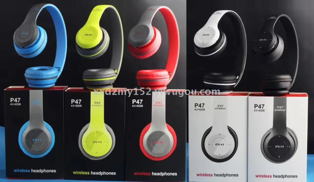 Bluetooth-наушники P47 с поддержкой карт памяти, аудиокабелем и кабелем данных