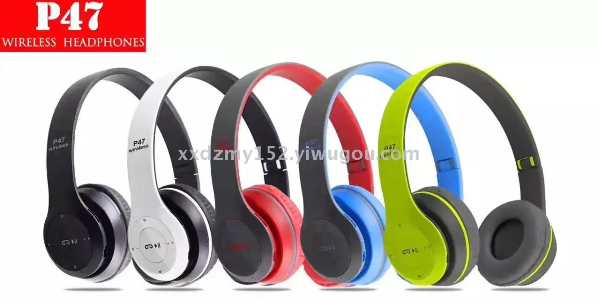 Bluetooth-наушники P47 с поддержкой карт памяти, аудиокабелем и кабелем данных
