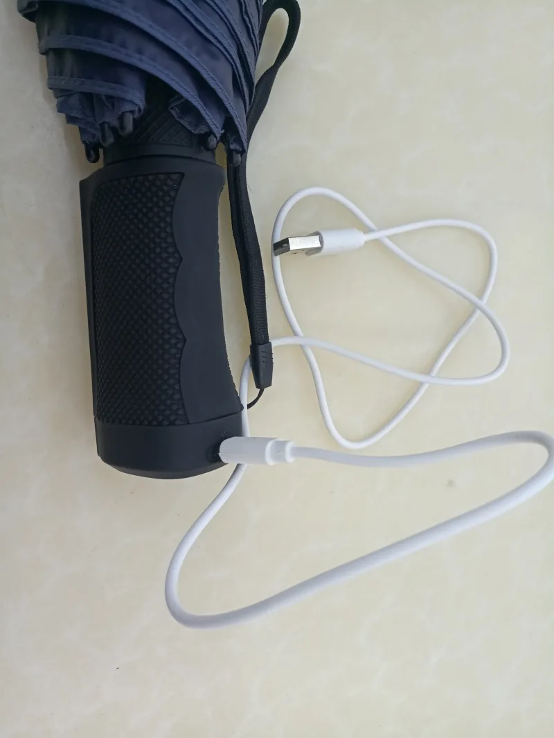 Бизнес-зонт складной автоматический с USB, подарочный, для взрослых