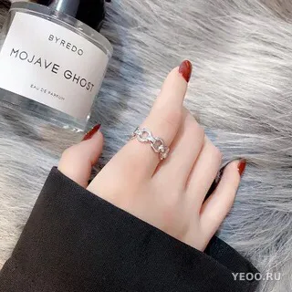 Кольцо женское с золочением 18K и фианитами 5A, разомкнутое, с регулируемым размером