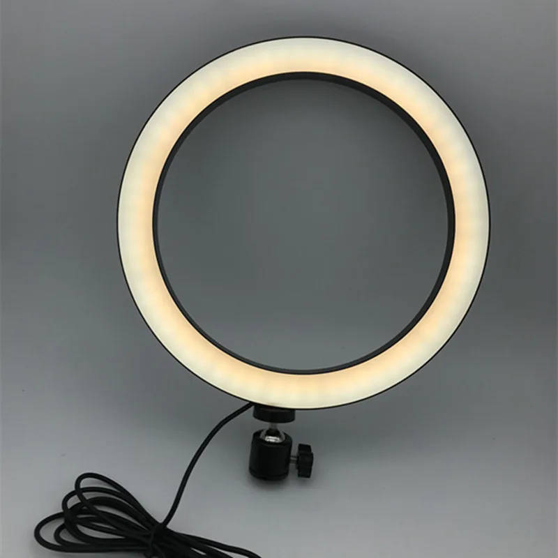 Кольцевая LED-лампа 26 см для стрима и макияжа с напольным штативом