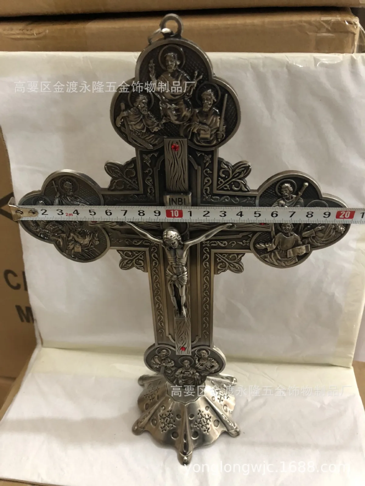 Настенный крест из сплава, декоративная подвеска 32×20 см