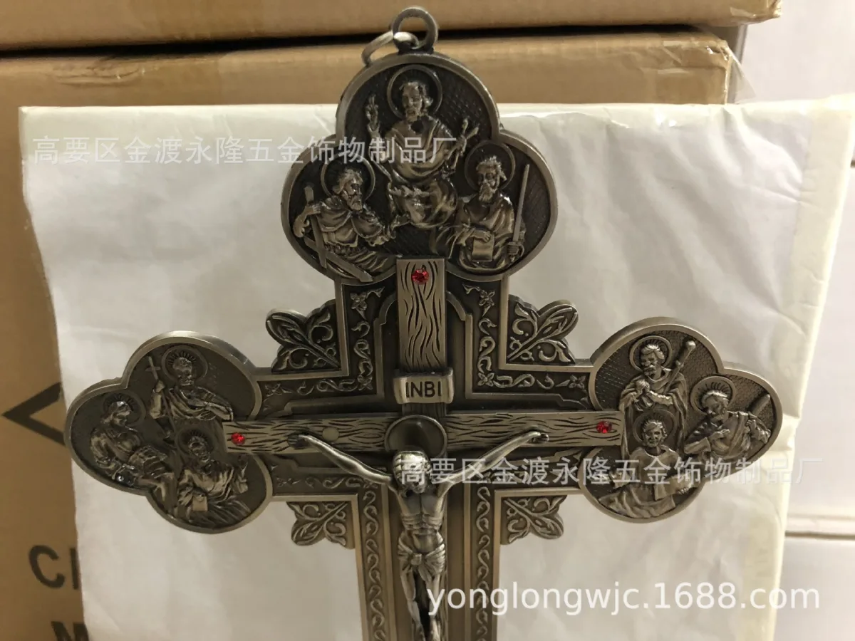 Настенный крест из сплава, декоративная подвеска 32×20 см