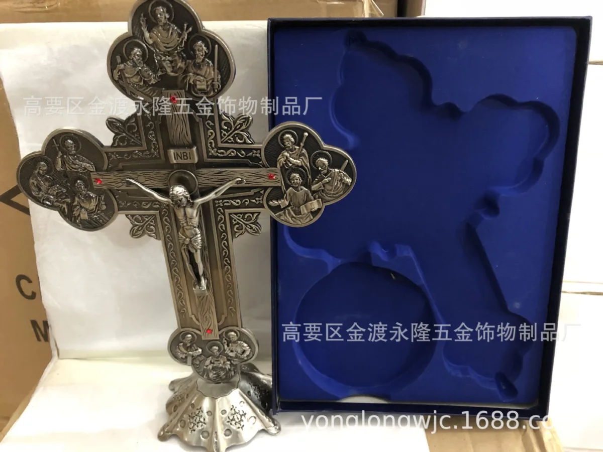 Настенный крест из сплава, декоративная подвеска 32×20 см
