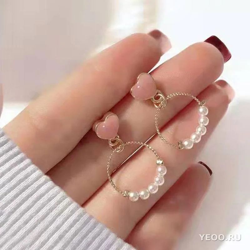 Серьги-кисточки красные кристаллы в китайском стиле