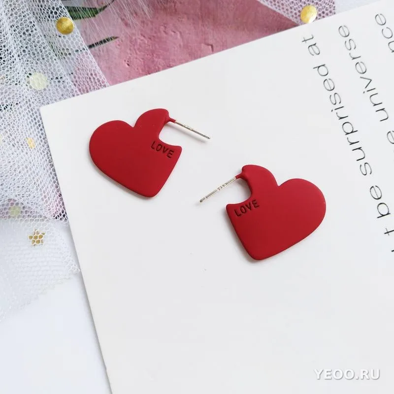 Серьги-кисточки красные кристаллы в китайском стиле