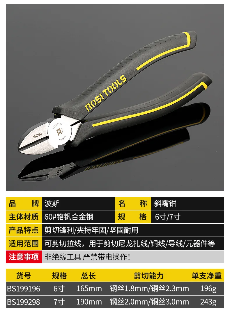Круглогубцы, бокорезы и кусачки из хромованадиевой стали, серия «Clamp King», 6–8 дюймов