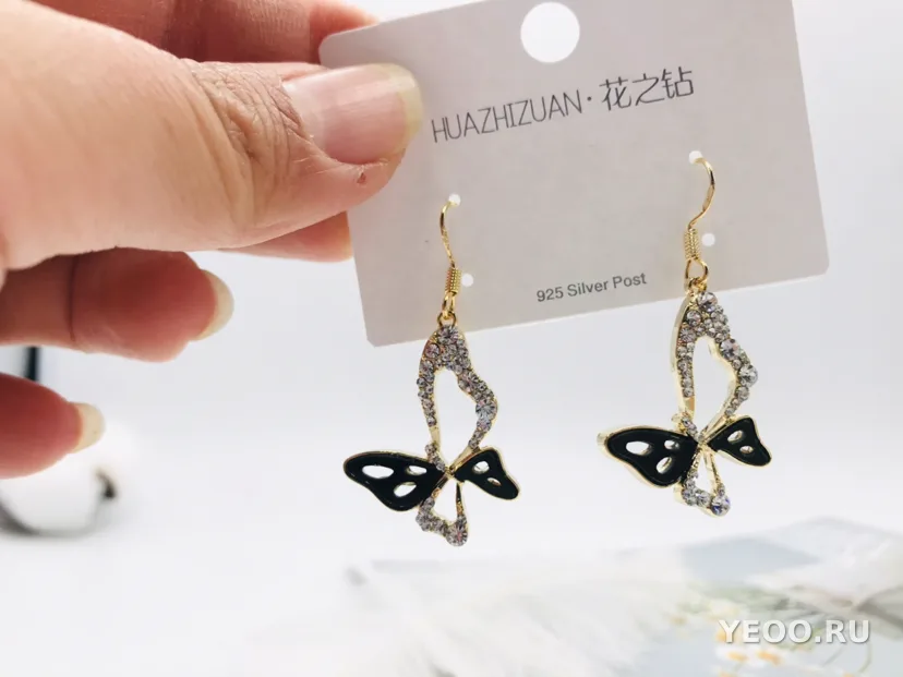 Серьги-гвоздики из серебра 925 пробы с гипоаллергенными иглами