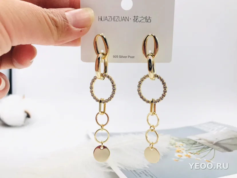 Серьги-гвоздики из серебра 925 пробы с гипоаллергенными иглами