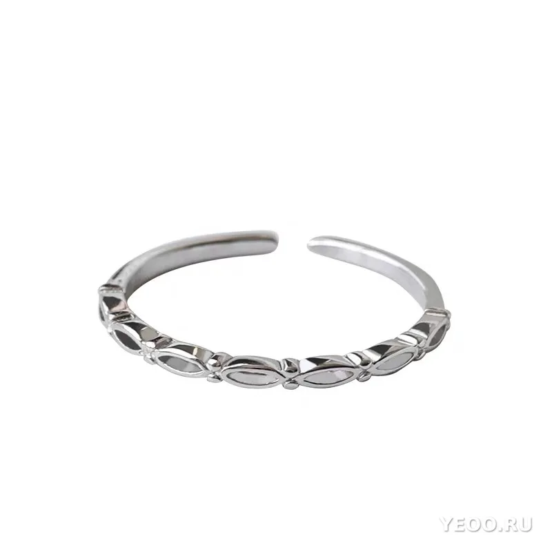 Кольцо женское из серебра 925 пробы, геометрический дизайн, регулируемое