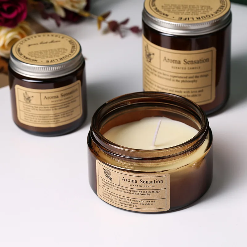 Ароматическая свеча из соевого воска, бездымная, ручная работа