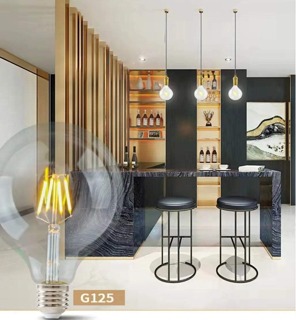 LED-лампа G125 с нитью накала, 4/6/8 Вт, для декора и улицы