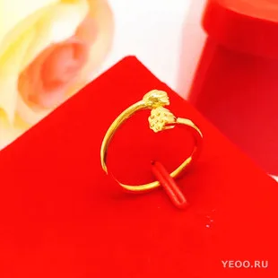 Кольцо женское из позолоченной латуни в стиле «песочное золото», цветок, свадебное, большое