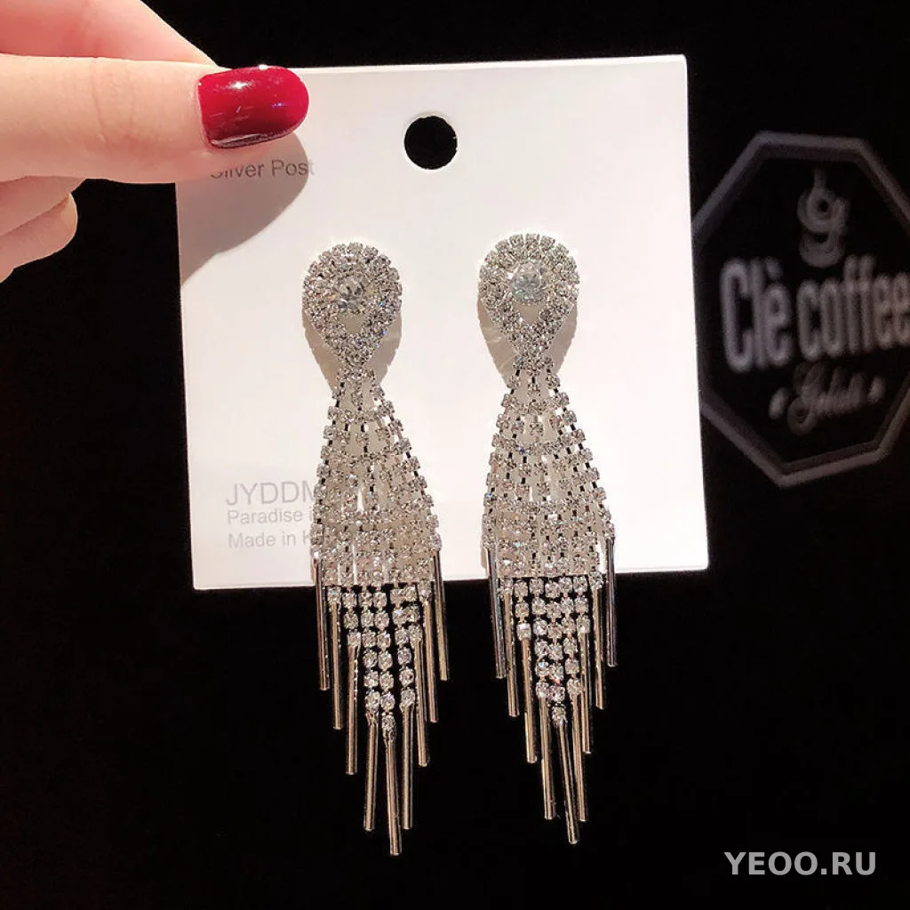 Сережки-подвески спиральные металлические в стиле французского шика