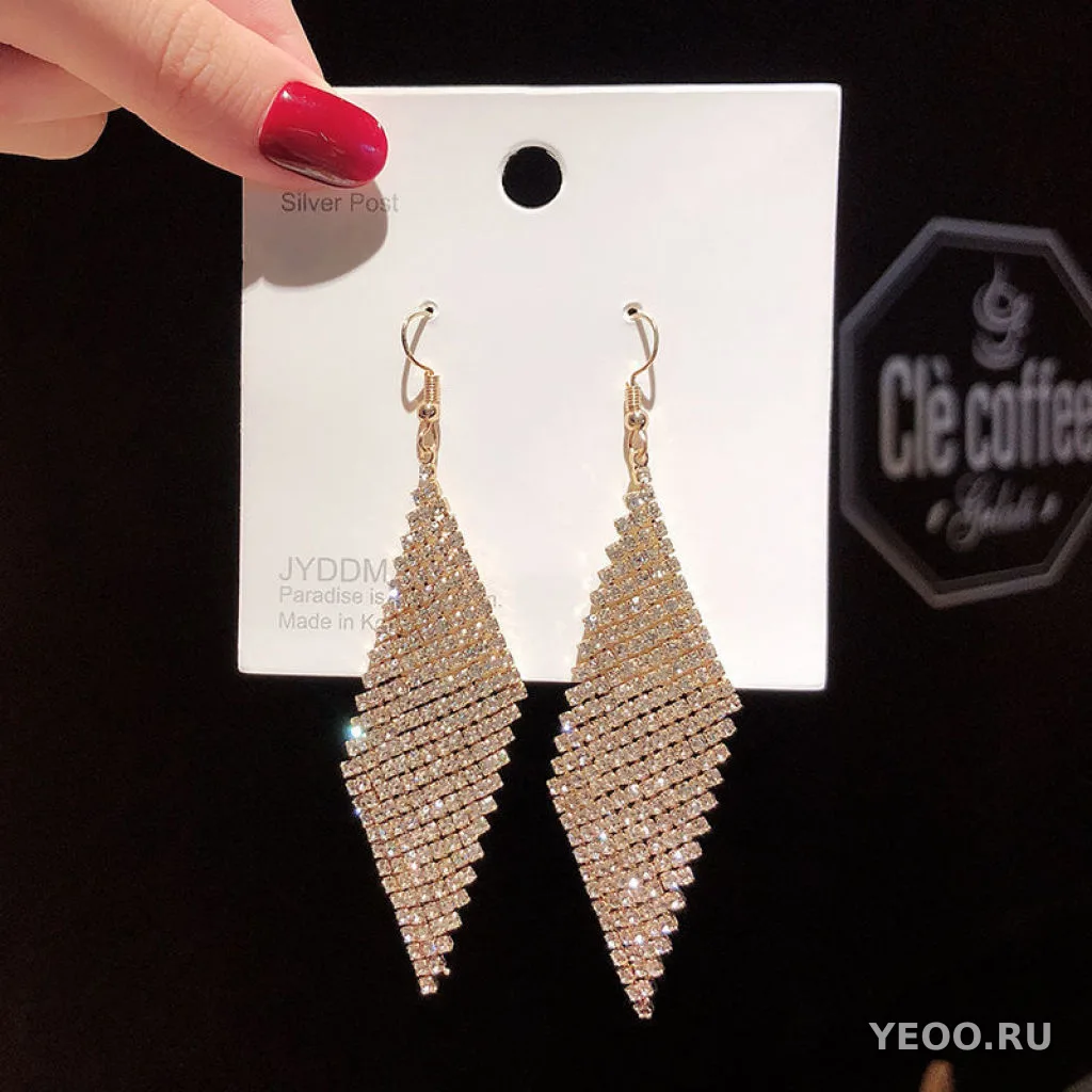 Сережки-подвески спиральные металлические в стиле французского шика