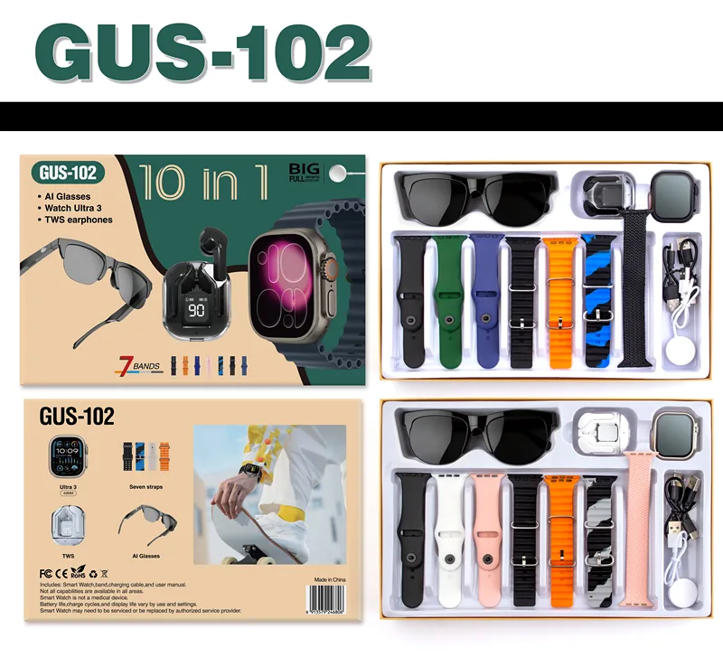 Умные часы GUS с Bluetooth-звонками и наушниками, 7 в 1, спортивные