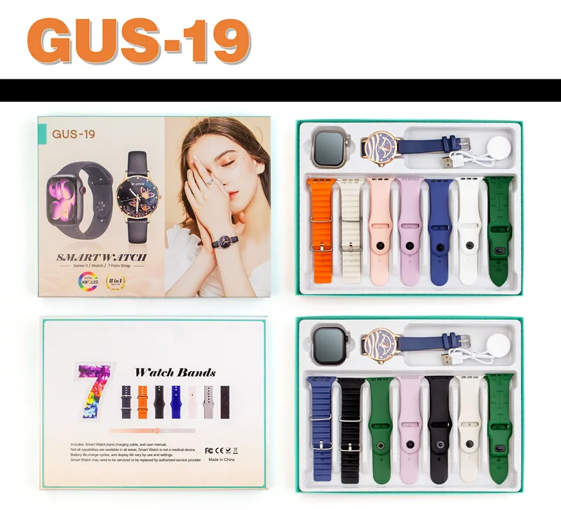 Умные часы GUS с Bluetooth-звонками и наушниками, 7 в 1, спортивные