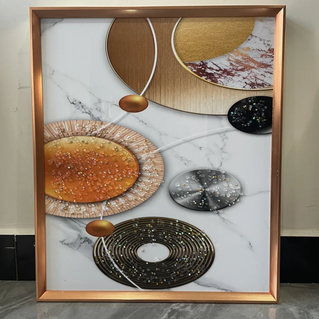 Картина на кристаллическом стекле 50×60 см в раме, для гостиной