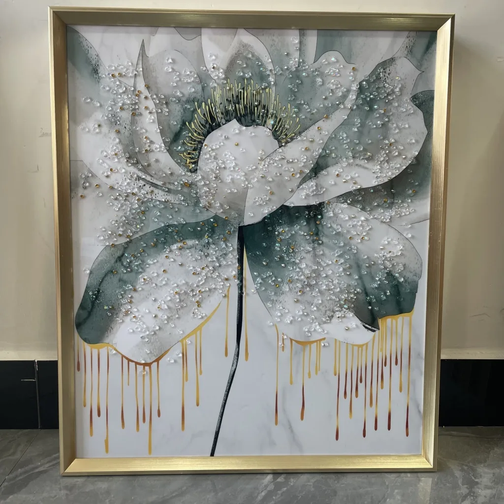 Картина на кристаллическом стекле 50×60 см в раме, для гостиной