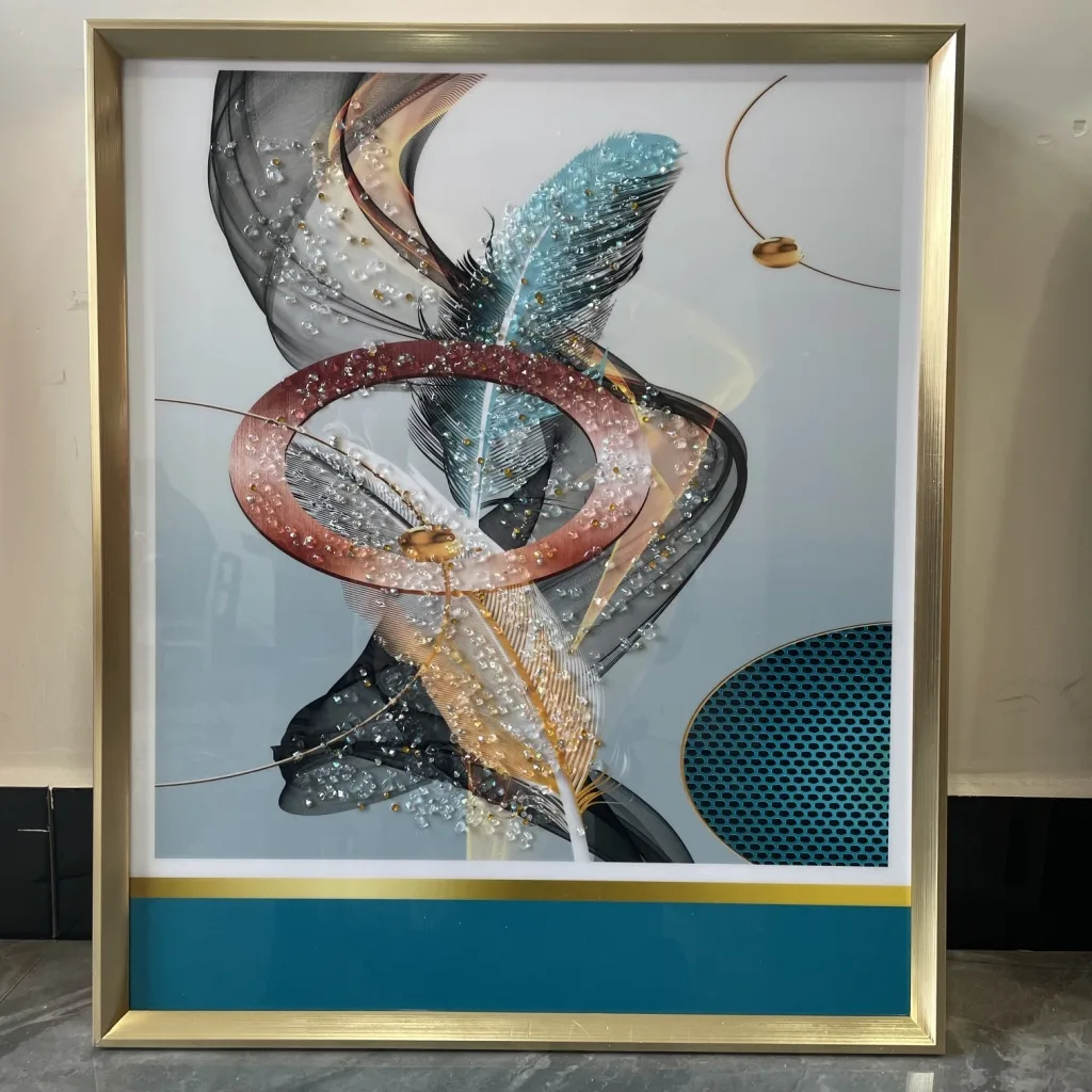 Картина на кристаллическом стекле 50×60 см в раме, для гостиной
