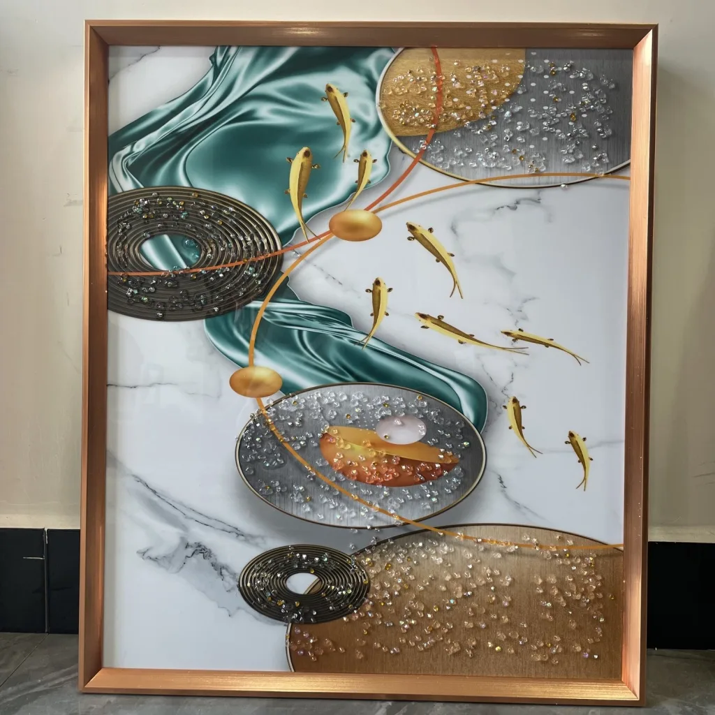 Картина на кристаллическом стекле 50×60 см в раме, для гостиной