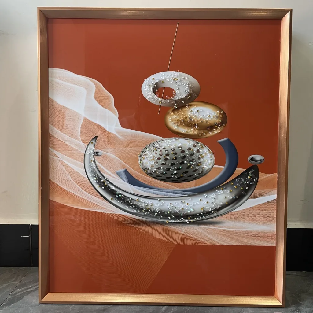 Картина на кристаллическом стекле 50×60 см в раме, для гостиной