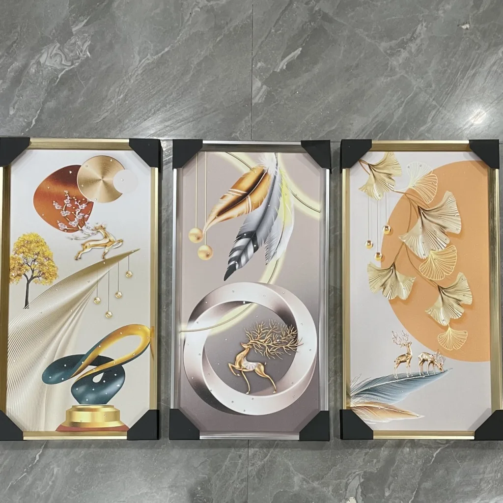 Декоративное панно 30x60 см матовое, абстрактное, в рамке