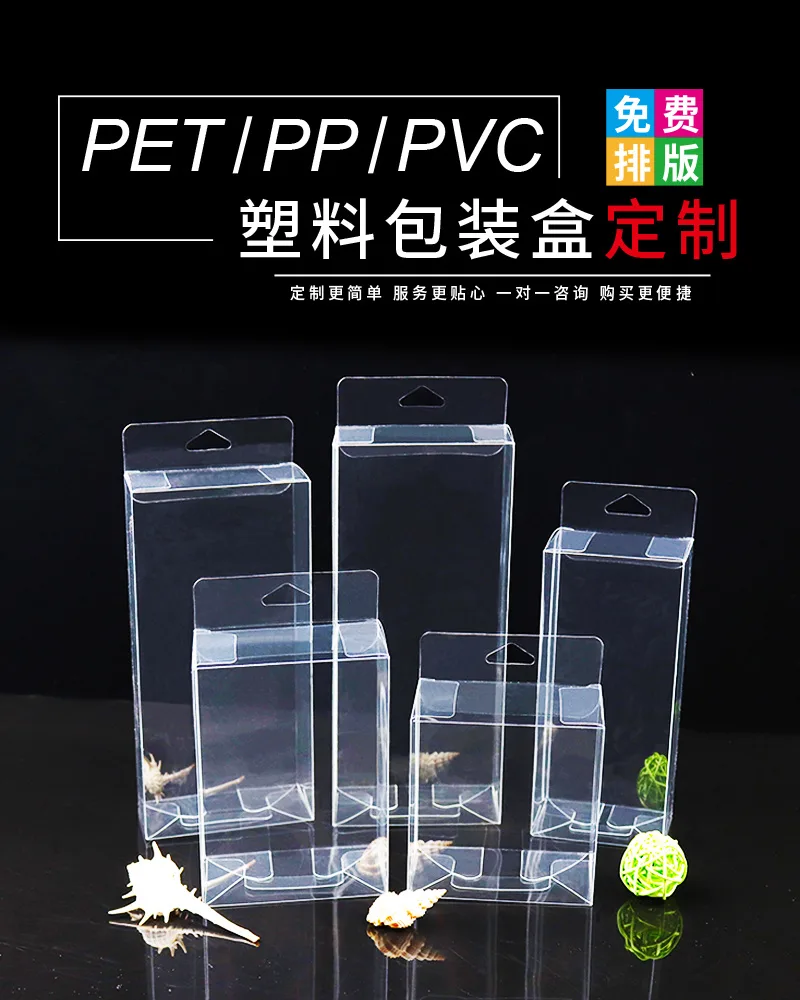 Прозрачная упаковочная коробка из PET с креплением