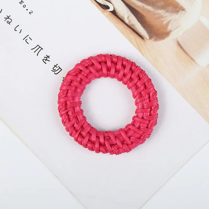 Серьги-подвески женские ручного плетения из ротанга, круглые, 3,5 см