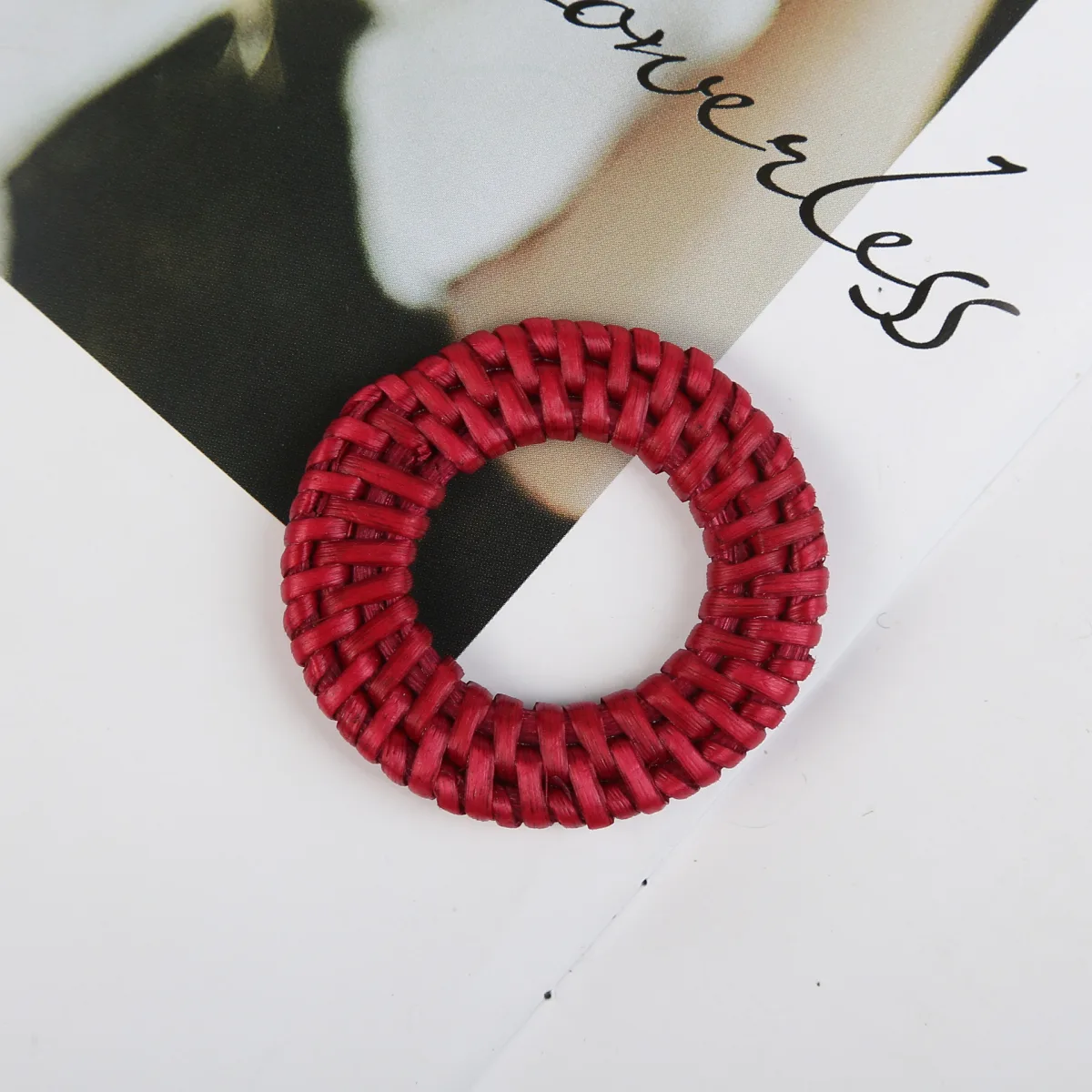 Серьги-подвески женские ручного плетения из ротанга, круглые, 3,5 см