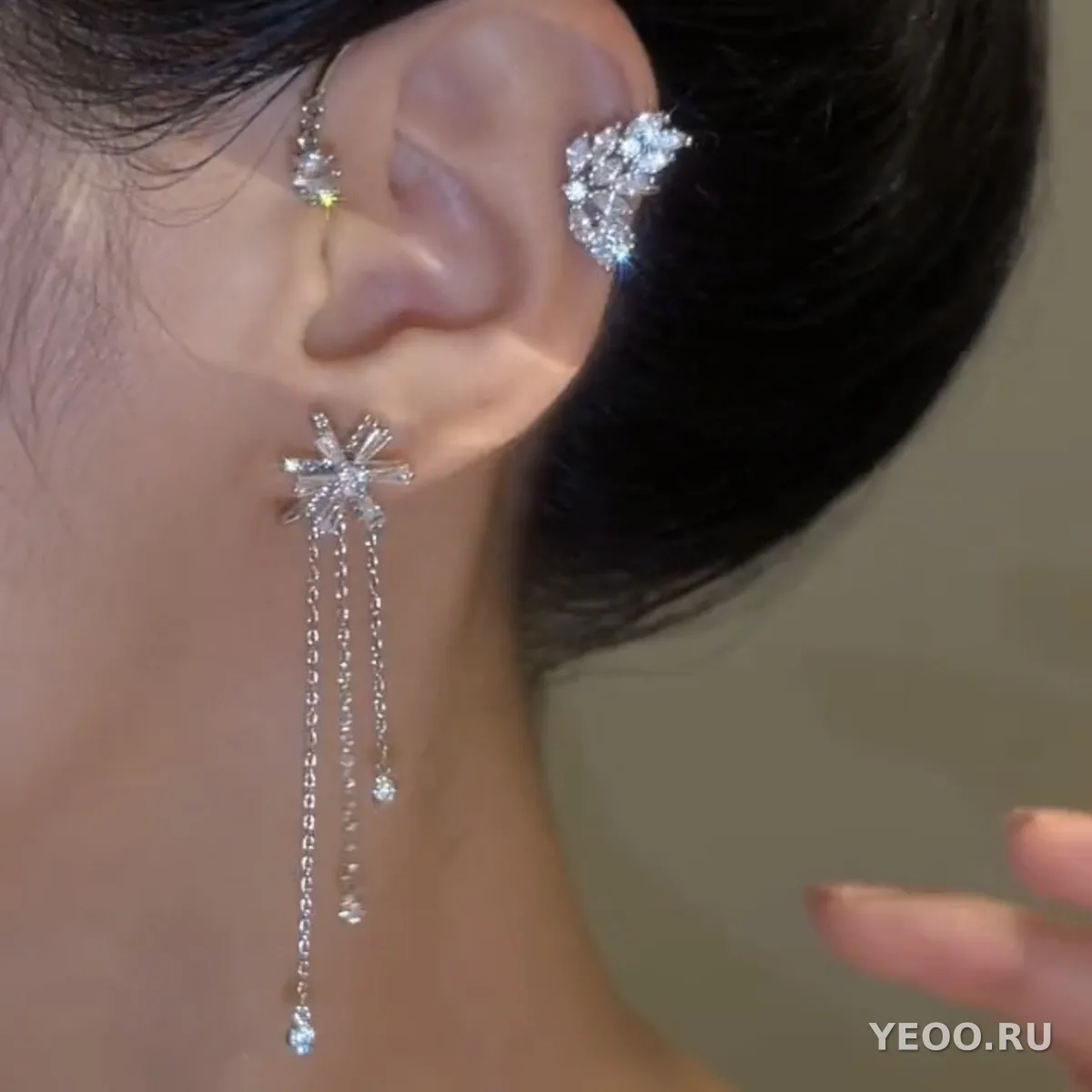 Серьги-подвески с цветочным подвесом и поворотным креплением, металлические