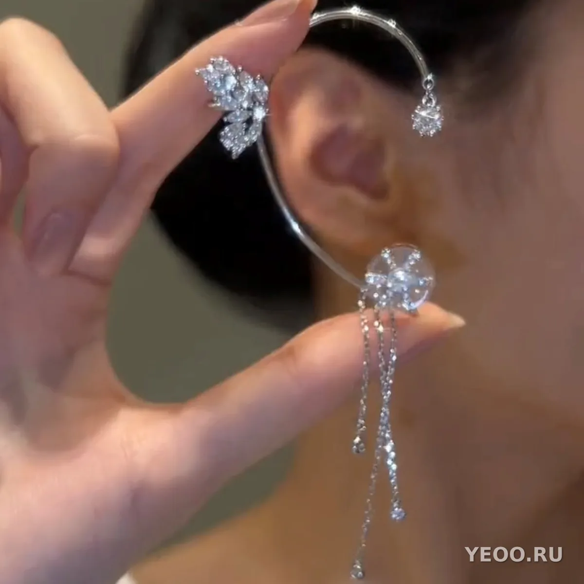 Серьги-подвески с цветочным подвесом и поворотным креплением, металлические