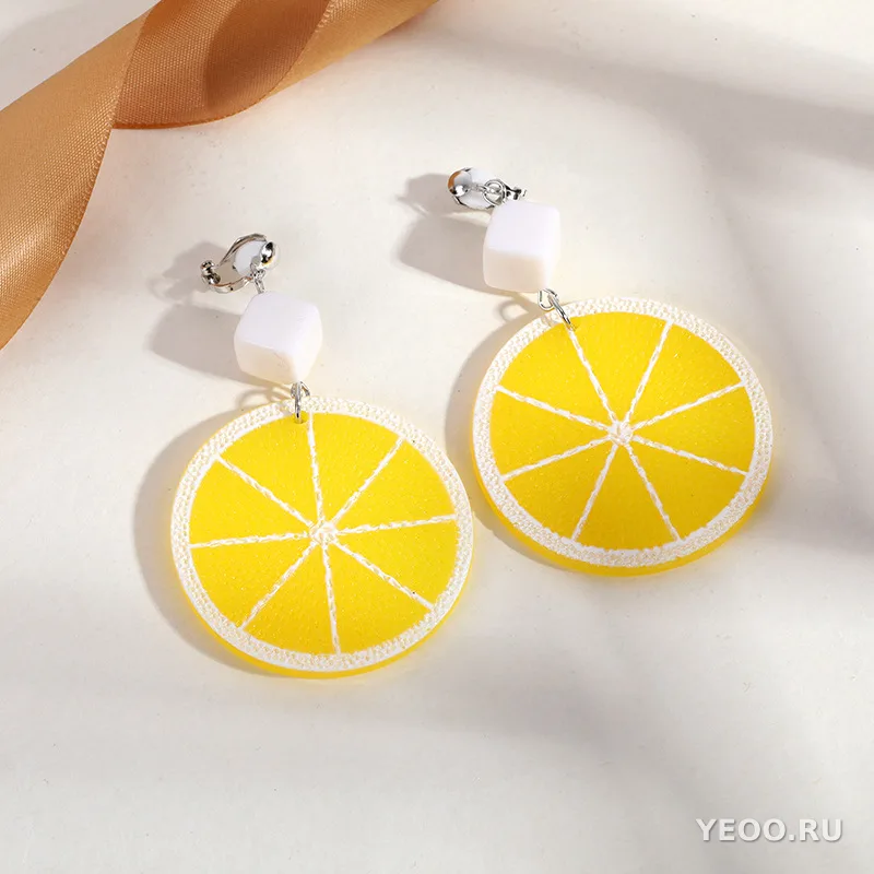 Серьги-клипсы треугольные с кисточками, металлические