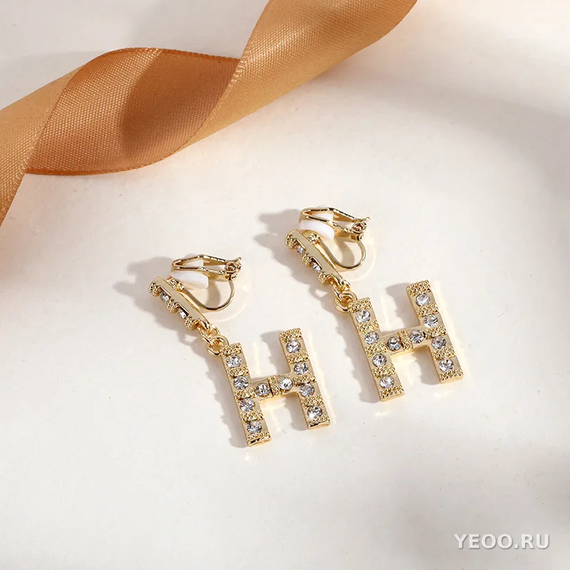 Серьги-клипсы треугольные с кисточками, металлические
