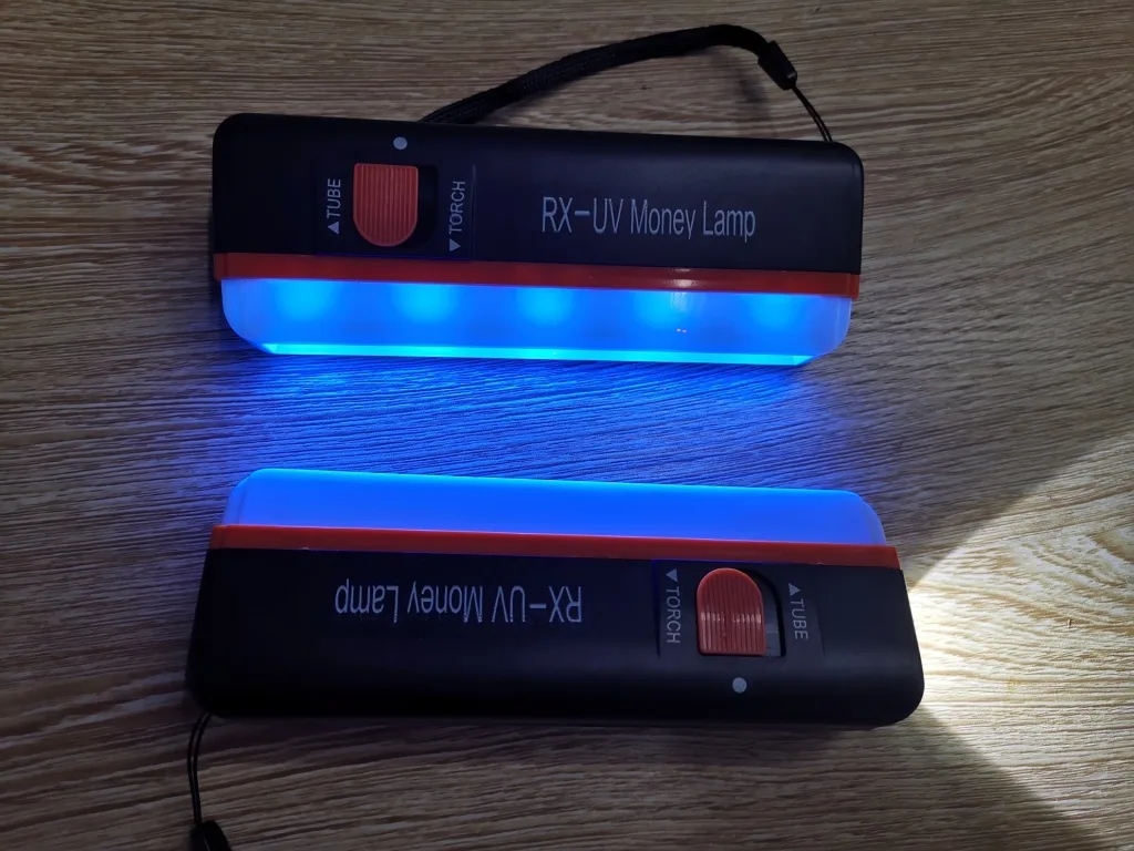 Портативный LED-фонарик для проверки банкнот, USB-зарядка
